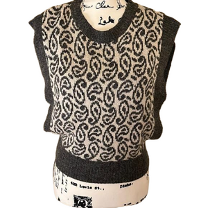 Parrinello vintage silk linen acrylic angora Vest Size medium